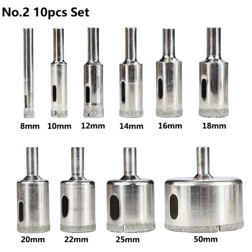 Wiertła do płytek z powłoką diamentową, Wiertło diamentowe 3-60 mm do płytek, marmuru, szkła, ceramiki, wiertła otworowe, wiertła diamentowe(No.2,2pcs Set)