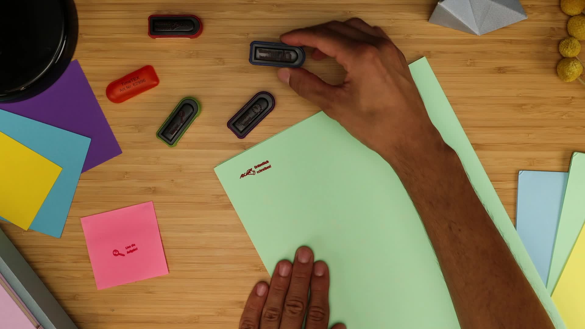 TimeTEX - Tampon Sérigraphié « Perpetuum », 4 Tampons Dans Un Ensemble