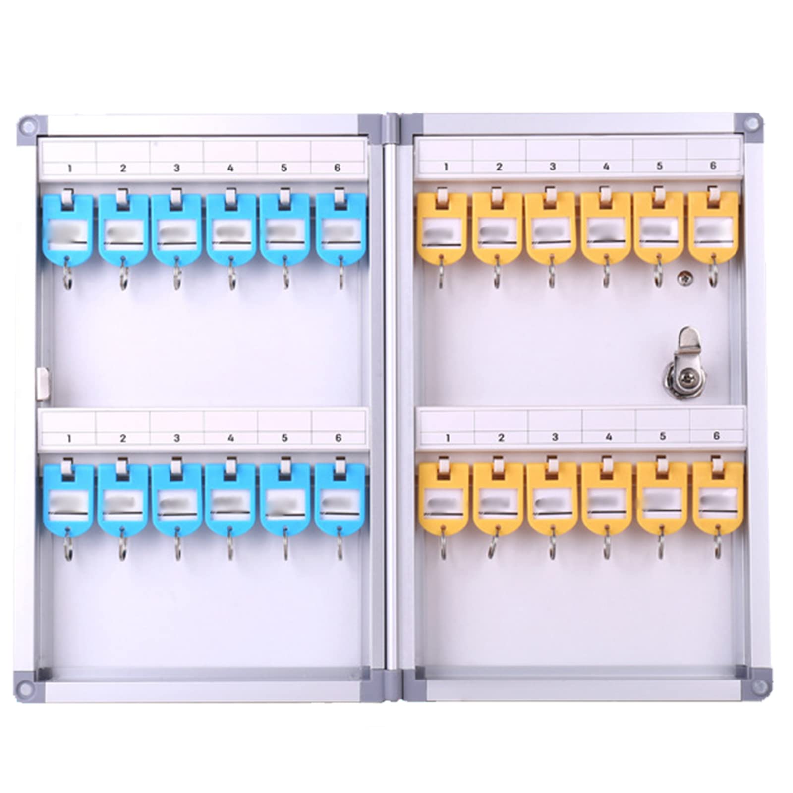 Caja para Llaves con Cerradura para Montaje en Pared, gabinete para Llaves de aleación de Aluminio, Caja de Seguridad con Cerradura para Llaves de Metal con Ganchos para el hogar, Oficina, Propiedad
