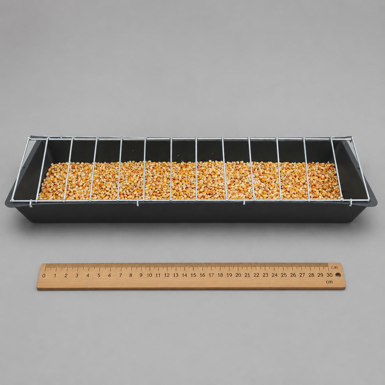 Homyl Mangeoire Poules Automatique en Plastique pour élevage volailles, Nouveau modèle rectangulaire pour Petits Poulets, Ensemble Complet avec 28 Trous, 80 cm