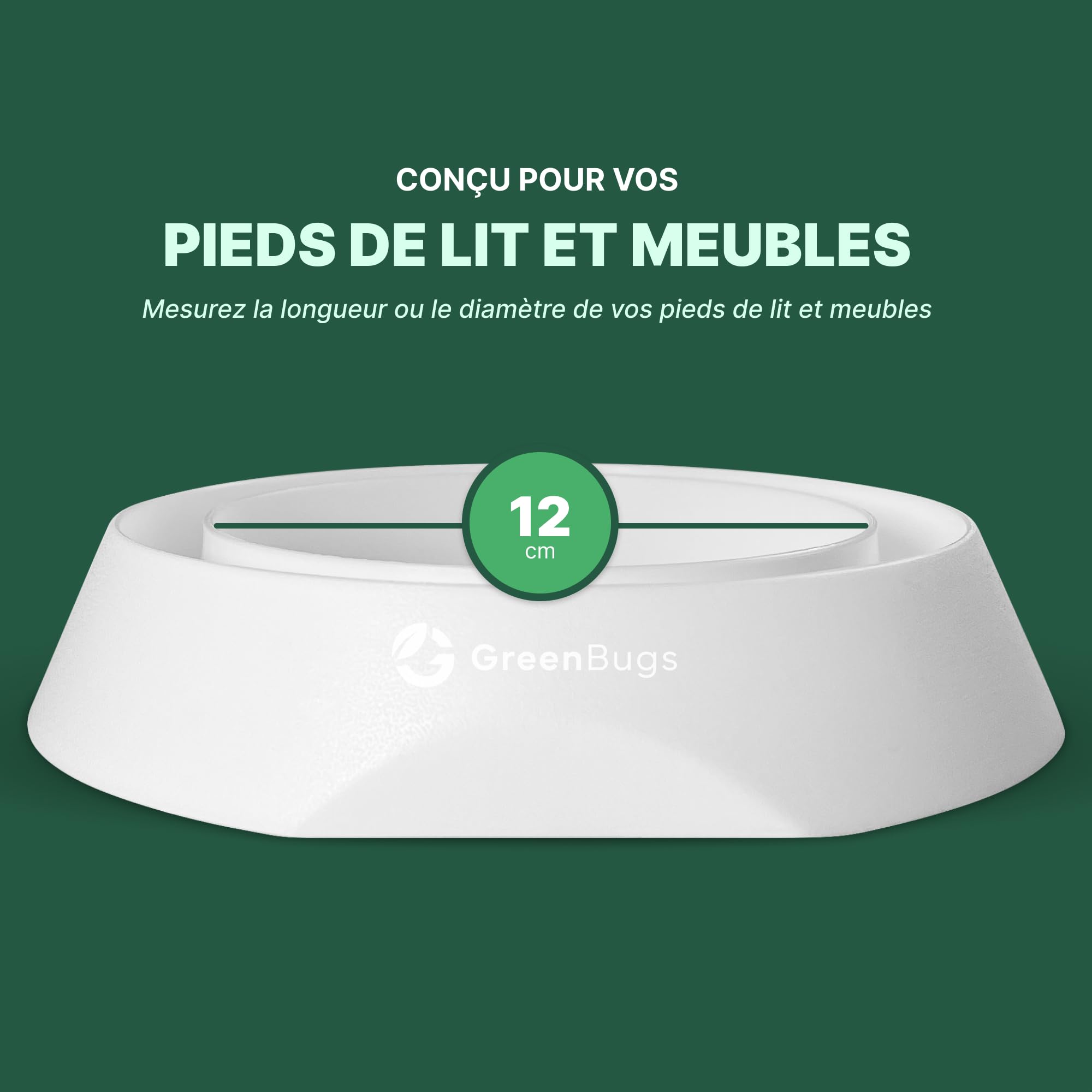 Piège Punaises de Lit (x4) avec Terre de Diatomée 100% Bio - Kit Intercepteurs Anti-Punaises pour Pieds de Lit - Solution Efficace - Inclus Mode d’Emploi