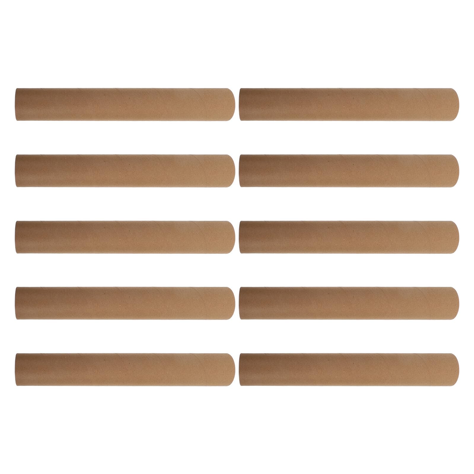 POPETPOP Lot de 10 Tubes D’Expédition Ronds en Carton Kraft Brun avec Bouchons Diamètre Intérieur 50 MM Épaisseur 3 MM Longueur 40 CM Tubes Porte-Affiches et Rangement pour Posters
