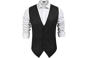 Men'S Suede Leather Suit Vest Casual Western Vest Jacket Slim Fit Vest Waistcoat