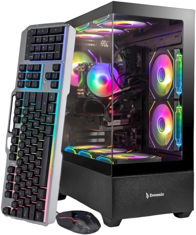 Prebuilt Gaming PC Desktop, RTX 5060 Gaming Computer, Ryzen 7 5800X, 16GB RAM, 1TB NVMe SSD, WiFi 6, Windows 11,ARGB Fans, VR Ready, High FPS 1440P Gaming PC