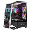 Computadora de escritorio para videojuegos – i7-9700K hasta 4.9GHz, GeForce GTX 1660 Ti, 32 GB DDR4 RAM, 512 GB SSD + 1 TB HDD, WiFi 6 y BT 5.4, 9 ventiladores ARGB, Windows 11, torre para
