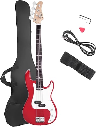 Miniatura 13 de Glarry Bajo Eléctrico de Cuatro Cuerdas de Tamaño Completo Estilo Fuego Exquisito de Palisandro y Tilo (Atardecer)