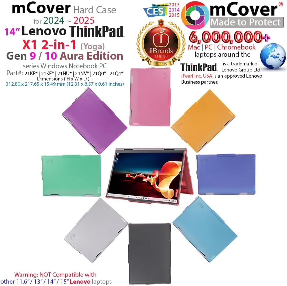 mCover Case Only Compatible for 2024~2025 14" Lenovo ThinkPad X1 2-in-1 (Yoga) Gen 9/10 Series Windows Notebook PC (NOT Working with Other Lenovo Models)- Black