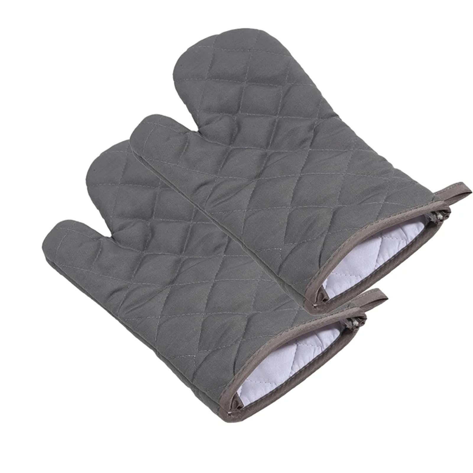 Gants de Four Longs en Tissu, 1/2 pièces, Gants Anti-brûlure résistants à la Chaleur élevée for la Cuisine, Four à Micro-Ondes(Grey-2Pcs)