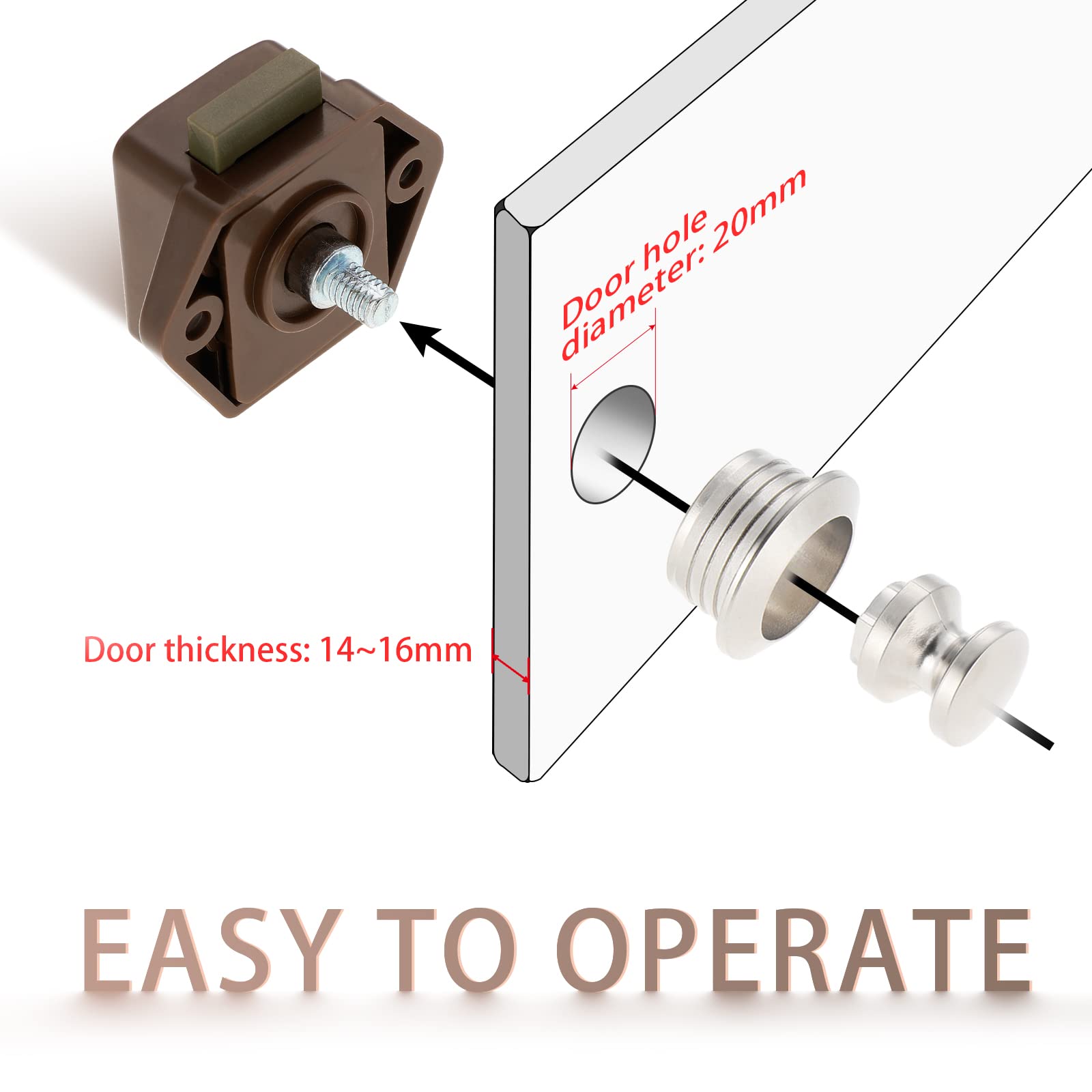 Push Button Lock Latch Catch, 5PSC Keyless Deurvergrendeling Sloten Voor RV Camper Van Motorhome Yacht Ship Boat, Pop Up Kast Deurknop Klink Nikkel Deurslot Kast Knop Slot Catch Lock