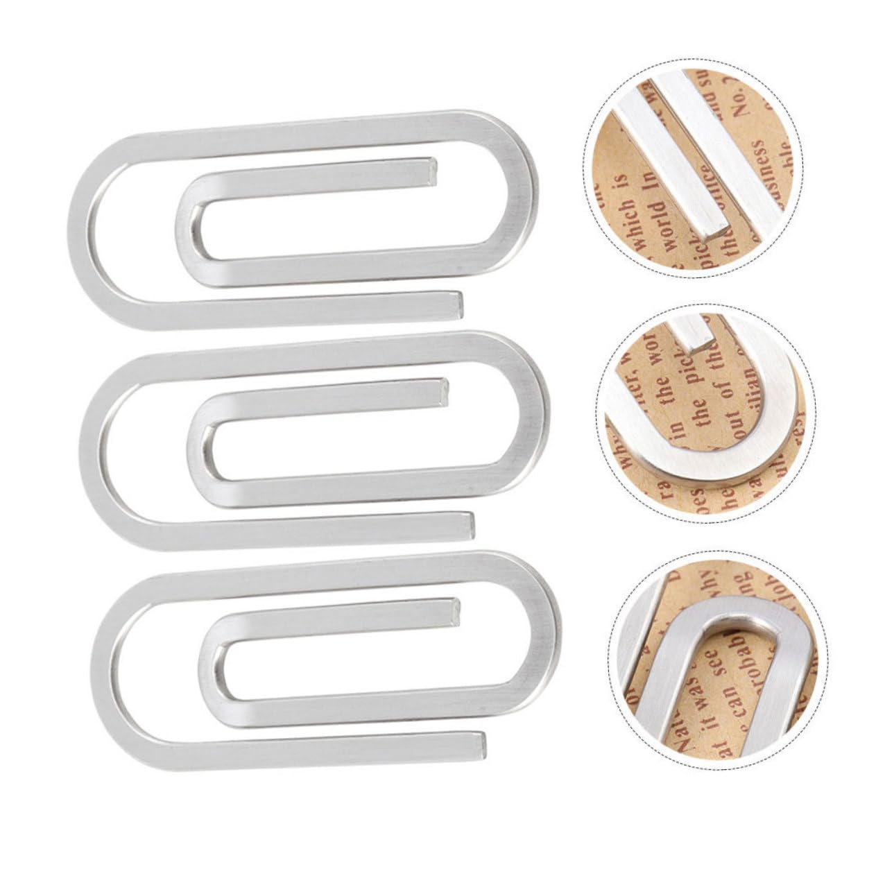 OSALADI 5 Set Portafoglio Carta Clip Raccoglitore File Colorato Graffetta Per Fogli Fermasoldi in Metallo Graffetta Per Ufficio Piccole Clips Acciaio Inossidabile Argento 3 Pezzi * 5