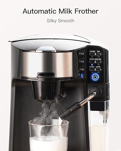 Miniatura 3 de Boly Cafetera 6 en 1 con espumador automático de leche, café, té, café con leche y cafetera de capuchino, compatible con cápsulas y café molido,