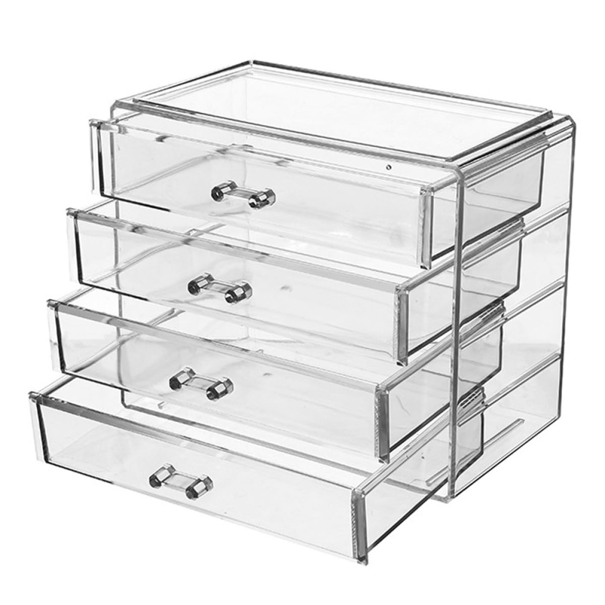 Generic Boîte de Rangement Cosmétique Transparente en Acrylique, 4 Tiroirs, Petit Format 4 Couches, Organisateur de Maquillage Maison, Étui Multi-niveaux, Rangement Bureau Élégant
