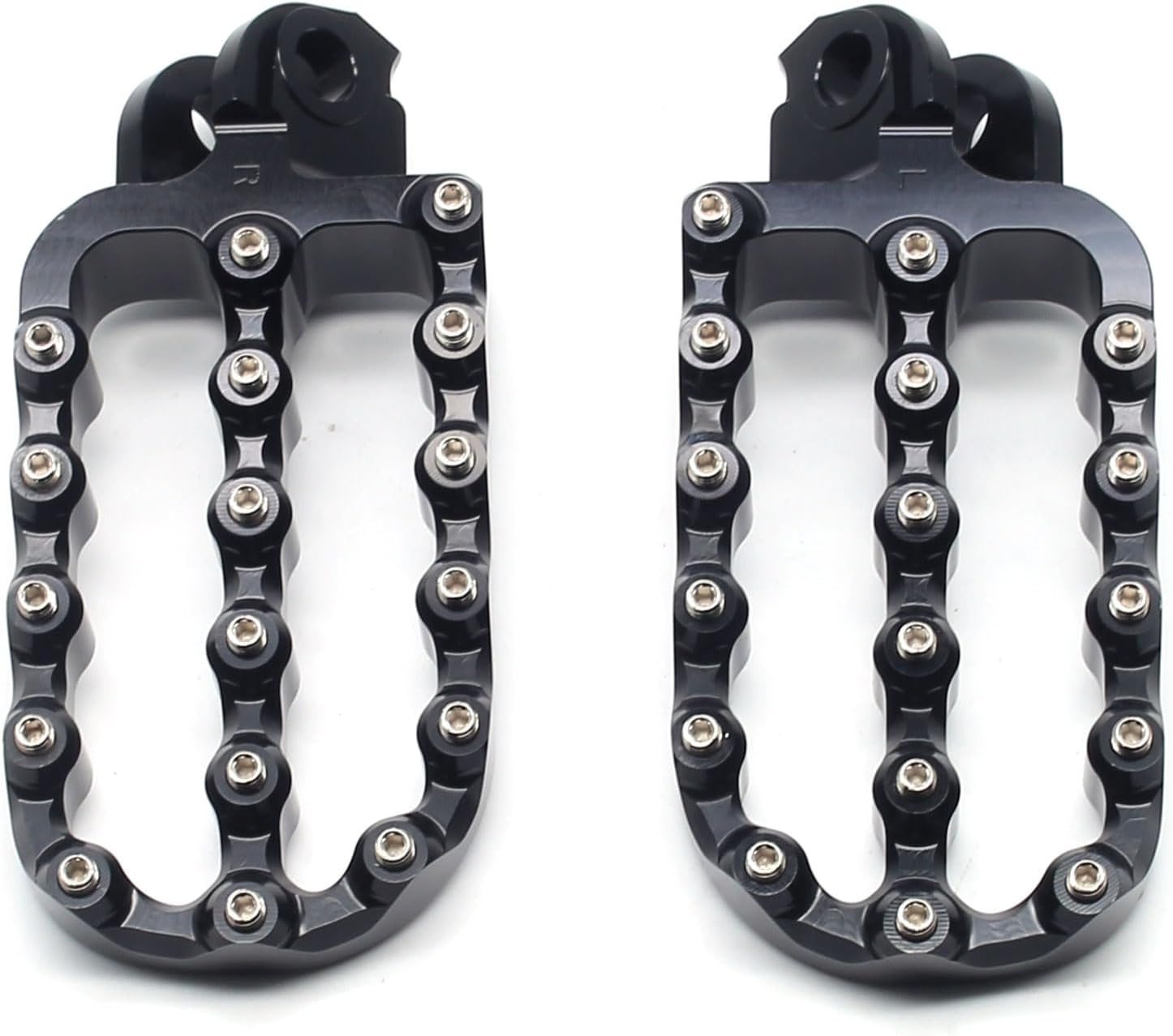MZS Motorcycle Foot Pegs, Adventure Bike Footpeg MX Wide Footrest Rest Pedal CNC Black Compatible with 690 701 790 890 901 990 1090 1190 1290 Models