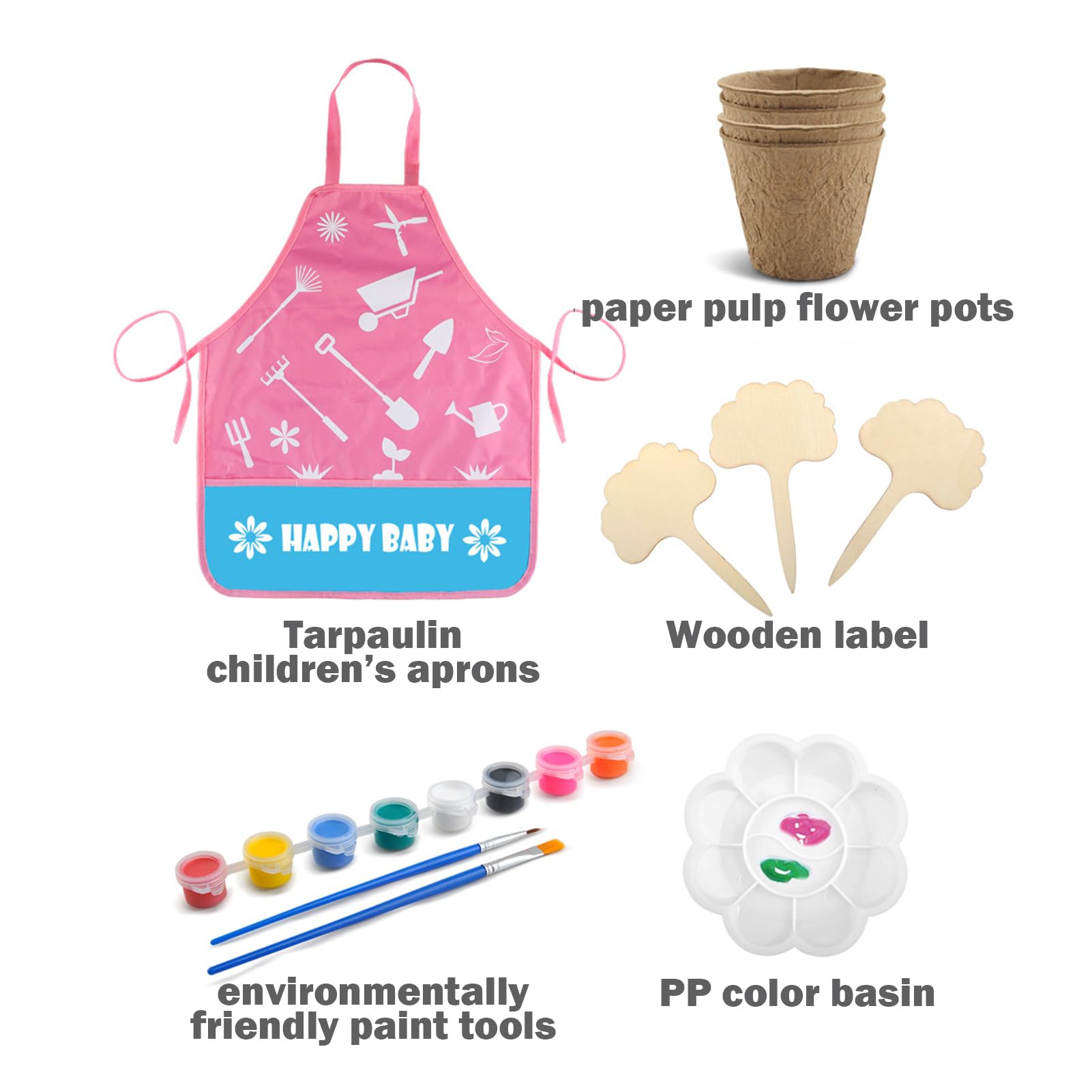 Outils Jardin pour Éducatifs STEM | Kit D'outils De Jardinage Avec Tablier Et Gants pour Extérieur Cour Pelouse Plage Anniversaire Pâques Garçons