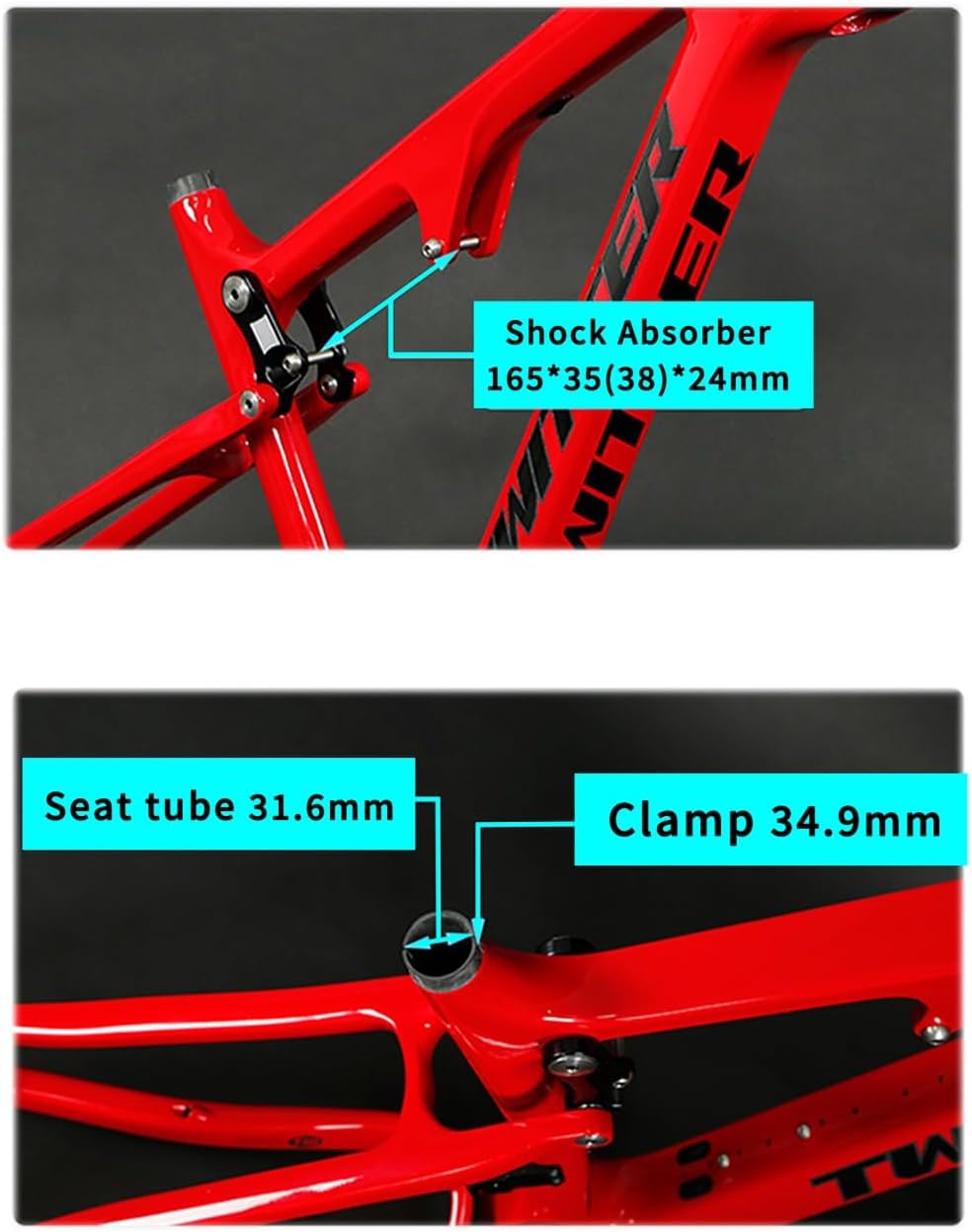27.5/29er Carbon Fiber Full Suspension Mountain Bike Frame Softtail Bike Frames Disc Brake Bicycle Frame 15/17/19/21'' Thru Axle 12 * 148mm Routing Internal
