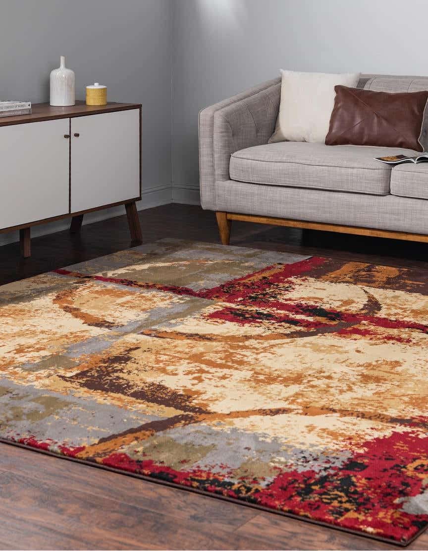 Unique Loom Barista Collection Area Rug Catuai (7ft Square, Multi/Brown)