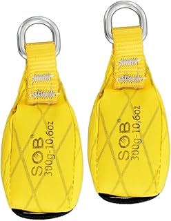 2 Pack 8.8/10.6/12.4 OZ Throw Weight Bag, Outdoor Sports Arborist Throw Bag, Climbing Rope Bags for Tree Rock Spelunking, Yellow