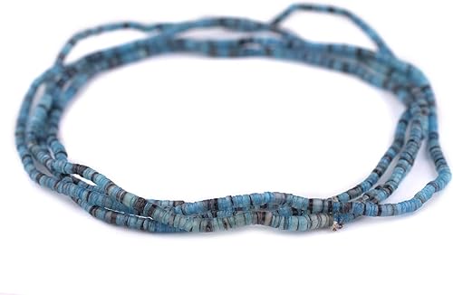 Miniatura 3 de TheBeadChest - Cuentas Heishi de concha natural azul azul (0.118 in)