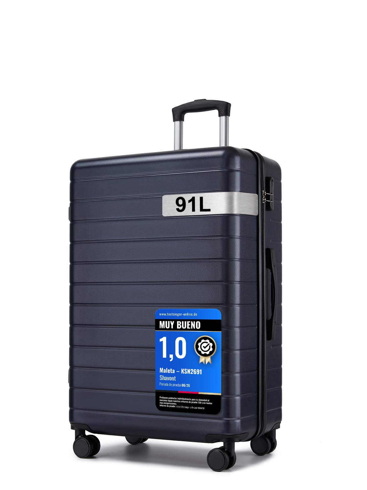 Maletas de Viaje Grandes 23 Kilos 76cm, Maleta Grande Rígida de ABS Ligera con 4 Ruedas Silenciosas de TPE y Cerradura de Combinación, Maletas de Viaje para Gran Capacidad (Azul Marino)