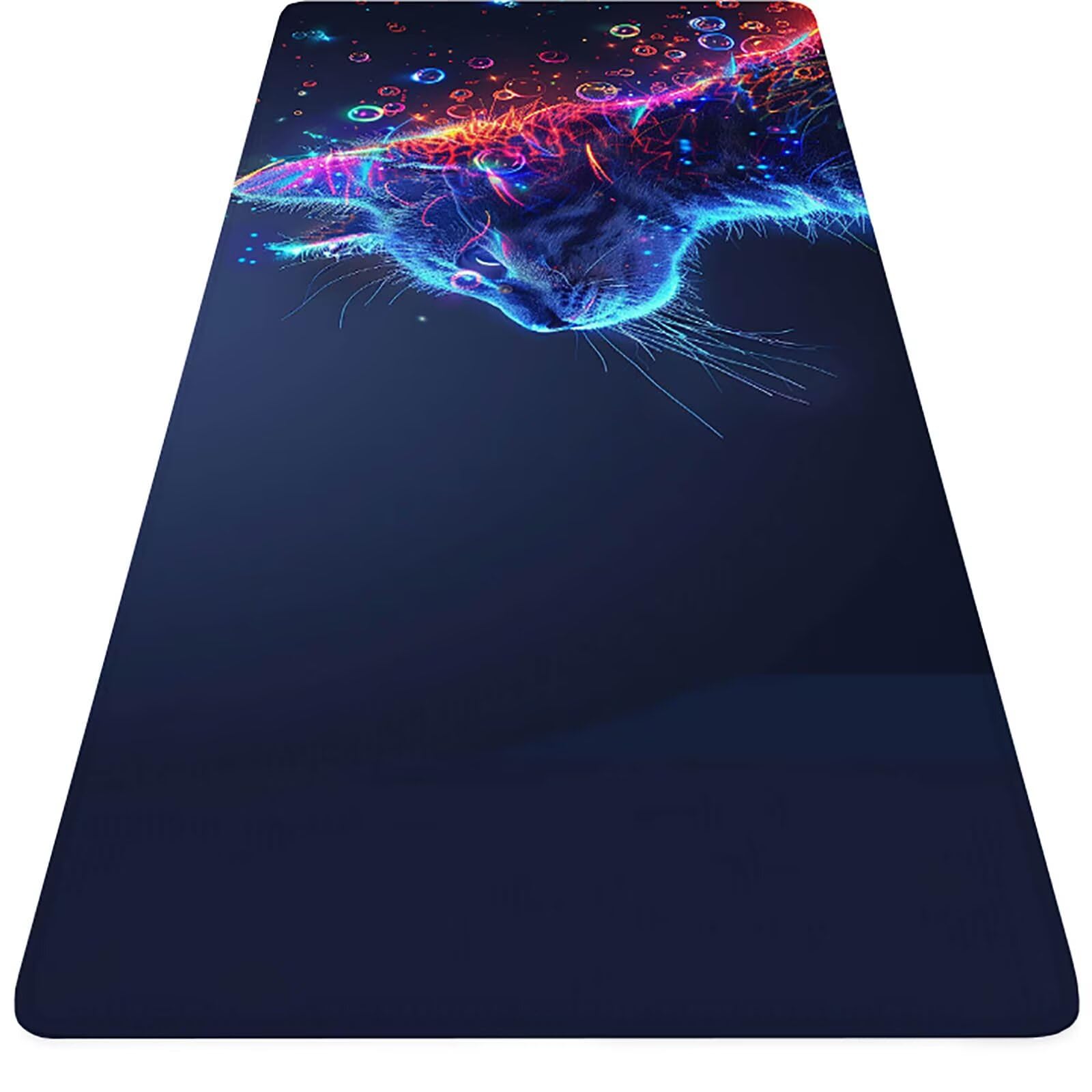 Podkładka pod mysz dla kota XXL 1000 x 500 mm, kolorowa podkładka pod mysz dla graczy z antypoślizgową podstawą, przeszyte krawędzie, wodoodporna podkładka pod mysz do gier, akcesoria biurowe