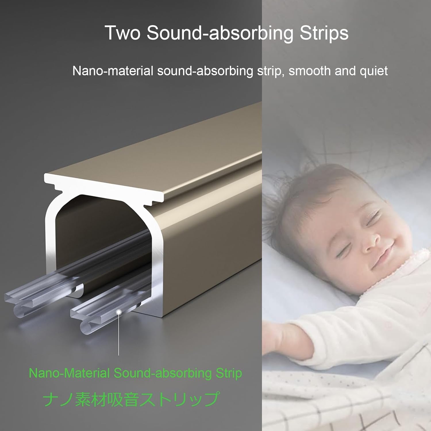 Adjustable Aluminum Curtain Track System - Ceiling & Wall Mount, Silent Rollers, Heavy-Duty Room Divider, Complete Hardware Included, 100cm, Metallic Finish