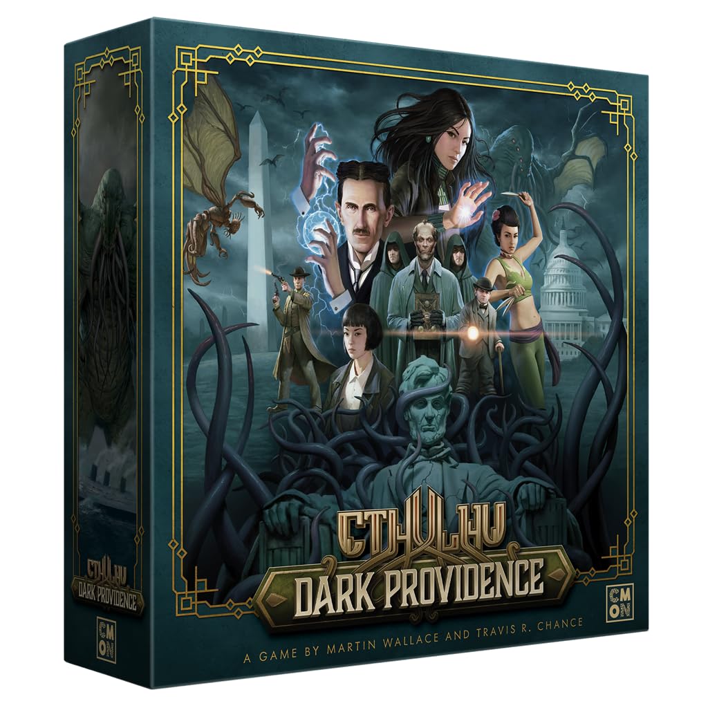 CMON Cthulhu: Dark Providence, Juego de Mesa de Estrategia, Roles Ocultos e Influencia en los Mitos de Cthulhu, A Partir de 13 Años, De 1 a 5 Jugadores, 90-120 Minutos, Español