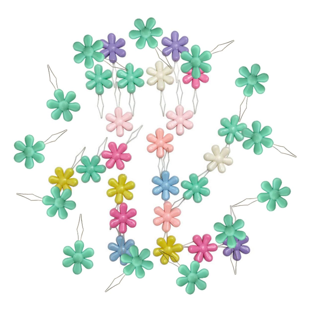 VILLCASE 4 Set di Infila Ago A Forma di Fiore per Cucito A Mano Ricamo Cucito per E Nonna 50 Pezzi*4