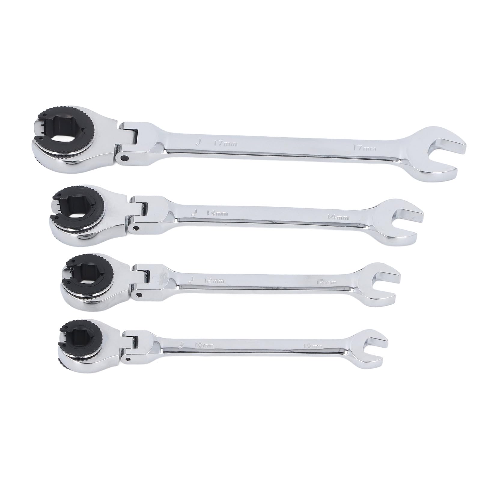 Juego de llaves para líneas de freno, llaves para tubos con trinquete y ángulo ajustable de 72 dientes, llaves para tuercas de expansión de 10 mm, 12 mm, 14 mm y 17 mm para líneas