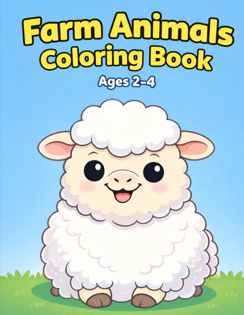 Farm Animals Coloring Book: Cute and Simple Coloring Pages for Toddlers Ages 2–4