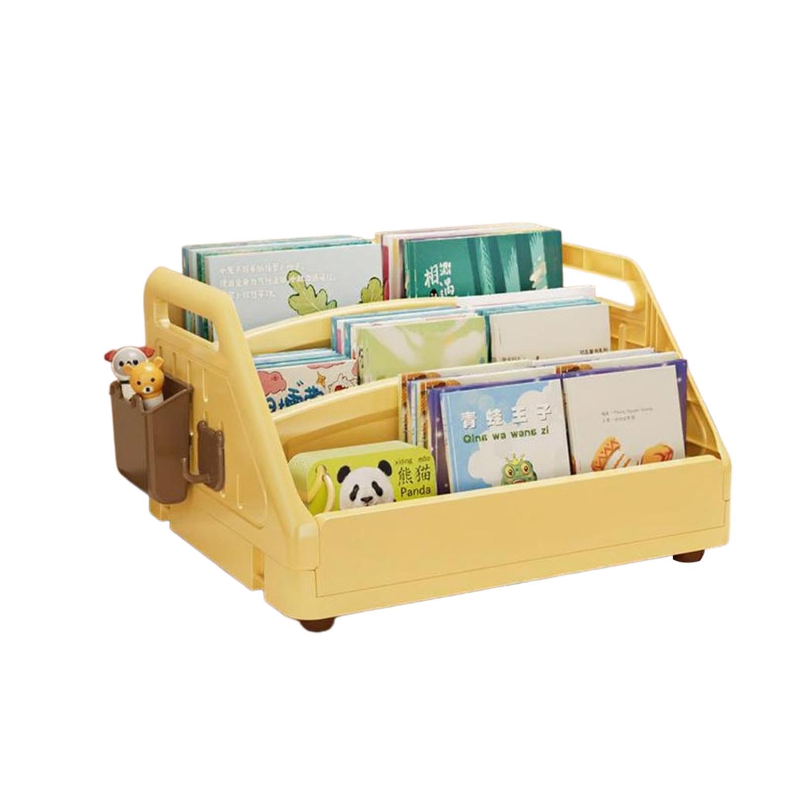 Kids Book Rack, Multi-Tier Book Rack Organizer, Floor Standing Storage for Nursery, Playroom, Home Yellow