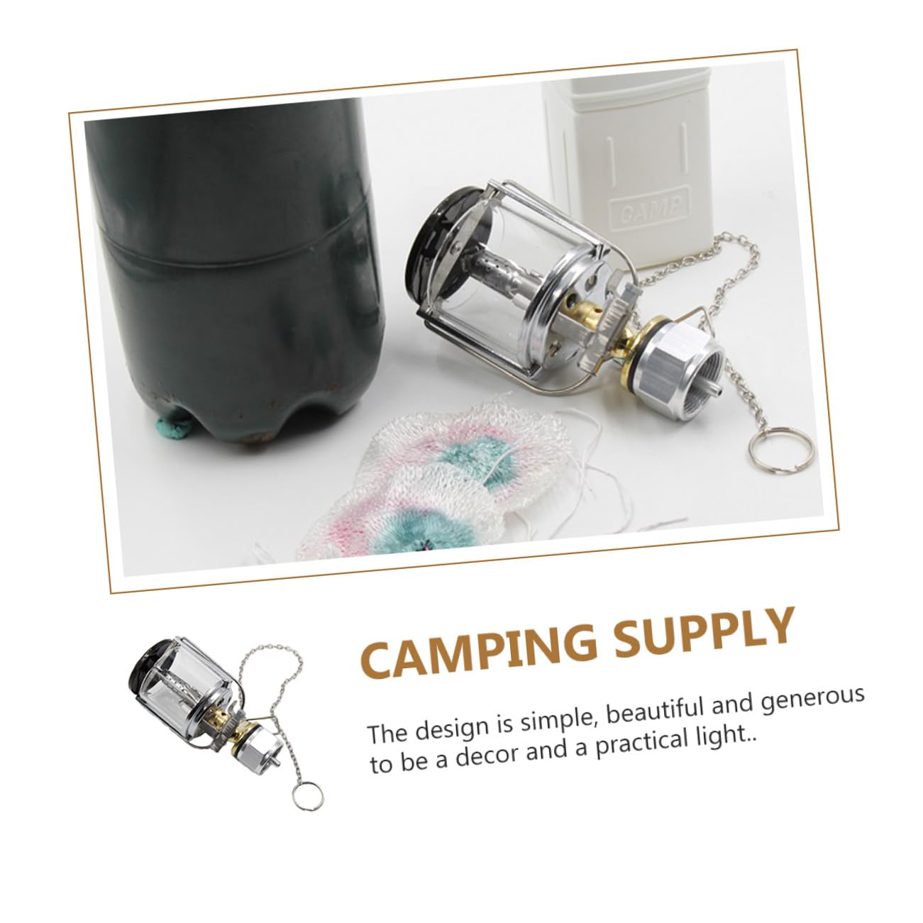 KOMBIUDA Lanterna da Campeggio a Gas, Lampada per Bombola Filettata, Illuminazione Portatile per Campeggio All’aperto, , Rame e Acciaio Inossidabile