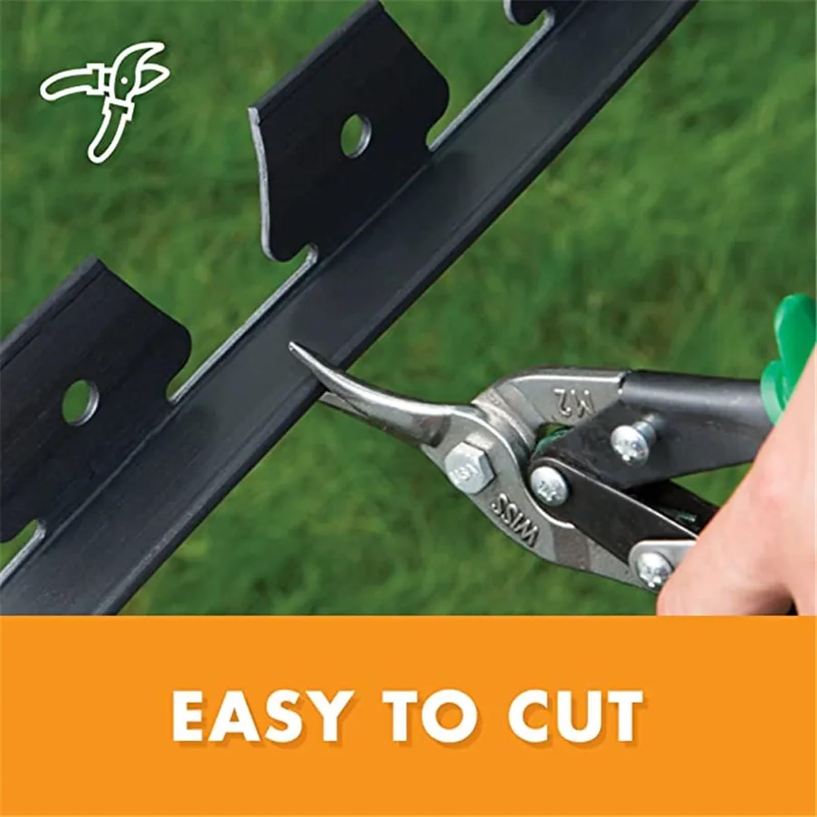 Rasenkante Flexibler Landschaftseinfassungssatz for den Garten, Rasengras, Zaungürtel, Kunststoffeinfassung, Rand, Gartenterrasse, Begrünungsgürtel mit Pfählen(Black)