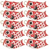 鯉のぼり吊り飾り10個セット 合金製チャームペンダント キーチェーン用DIYジュエリー飾り ハンドメイドアクセサリー用