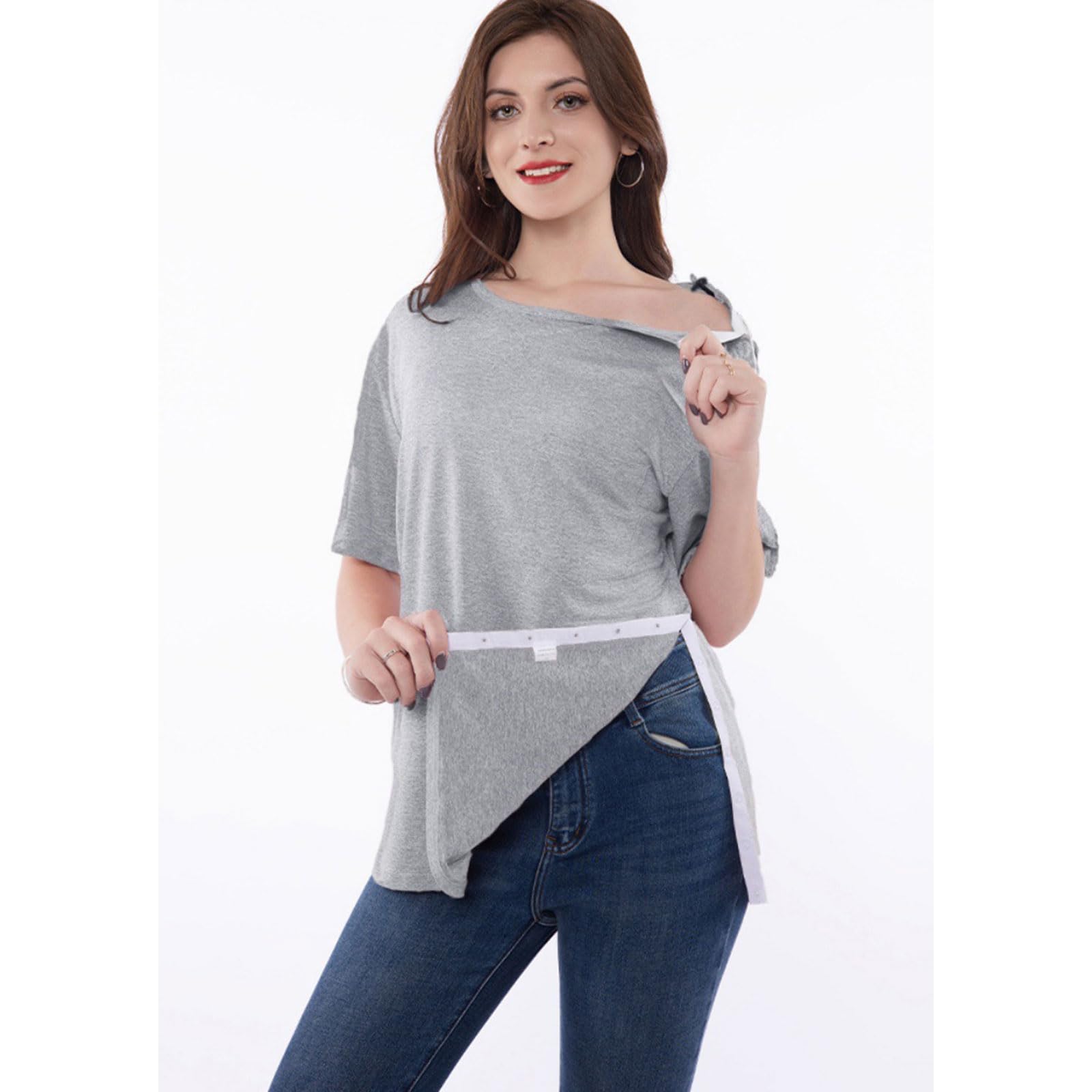 T-shirt girocollo a maniche lunghe essenziali in morbido tessuto di poliestere camicetta allentata comoda vestibilità t-shirt da donna