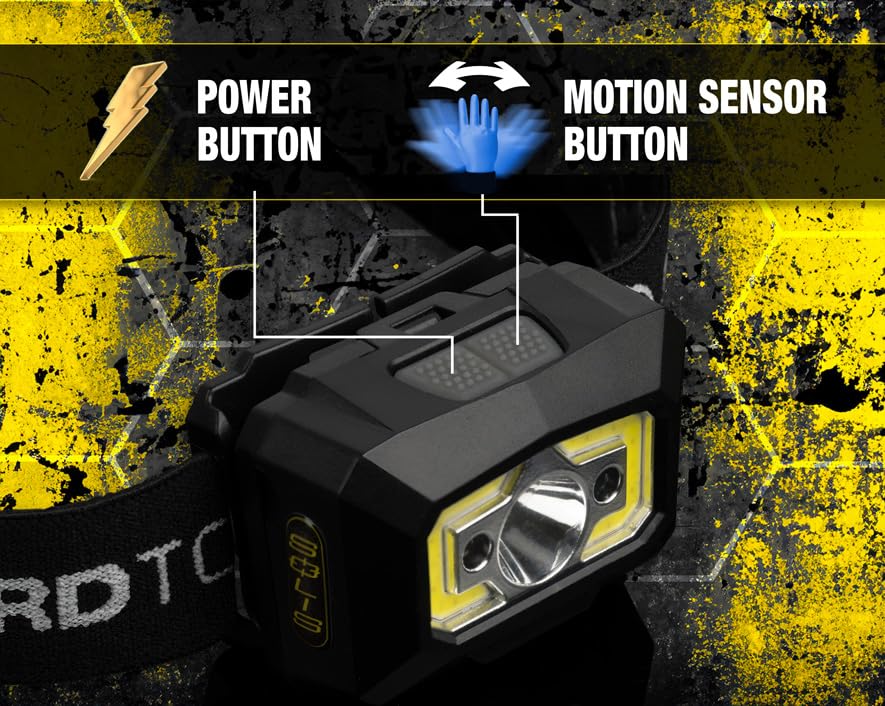 Linterna frontal LED con sensor de movimiento para trabajar sin manos 3