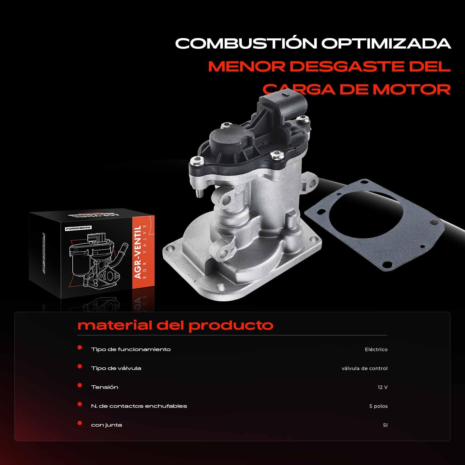 Frankberg Válvula EGR Compatible con Tourneo Connect 1.8 TDCi C-Max DM2 1.8 TDCi Galaxy WA6 1.8 TDCi Focus II Turnier DA DS FFS 1.8 TDCi Mondeo IV BA7 1.8 TDCi Replace# 4M5Q9424CD