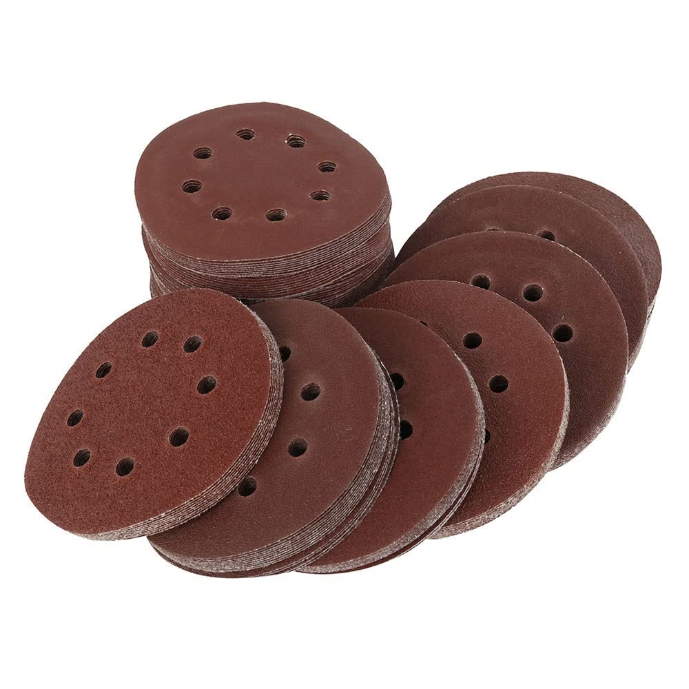 Papel de lija abrasivo ZSBLXHHJD 160 piezas 5 "125 mm papel de lija redondo de ocho orificios de arena de arena de arena 40-800 Hook and Loop Disc Pules (Color : 160 PCS)