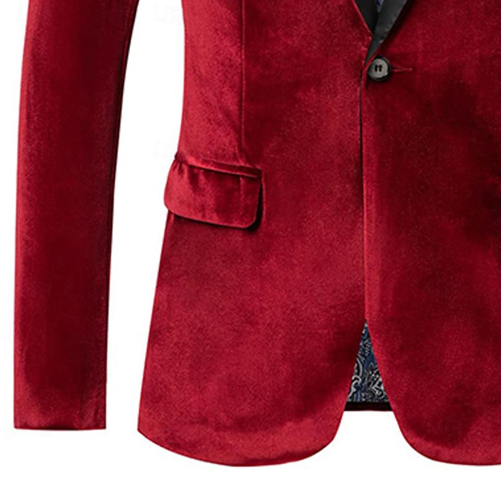 Chaqueta de terciopelo para hombre, con un botón, corte regular, de terciopelo, para fiestas, corte regular, chaqueta de traje formal, blazer para boda, esmoquin