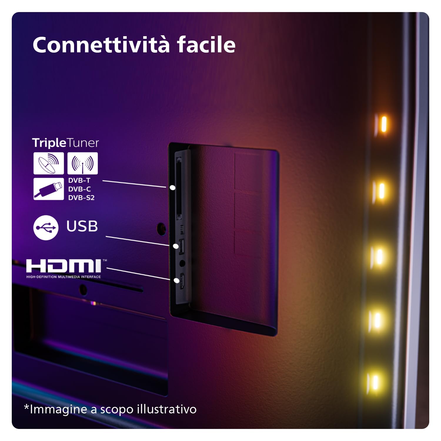 Philips Ambilight 65OLED819 4K OLED Smart TV - Display 65’’ con P5 AI Perfect Picture Ultra HD Google TV Dolby Vision e Dolby Atmos Sound, Funziona con Alexa e Google Assistant - Cornice in metallo