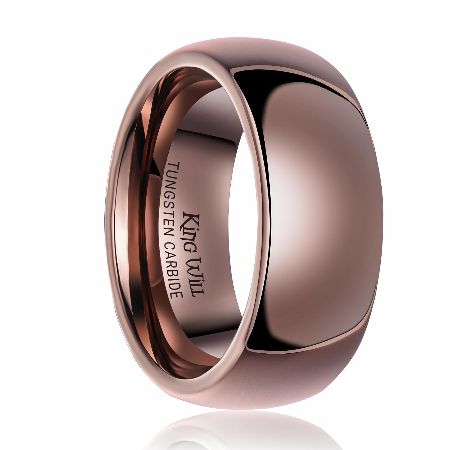 King Will Basic hombre 8 mm Classic alta pulido comodidad ajuste, curvada, metal de tungsteno Anillo de boda banda