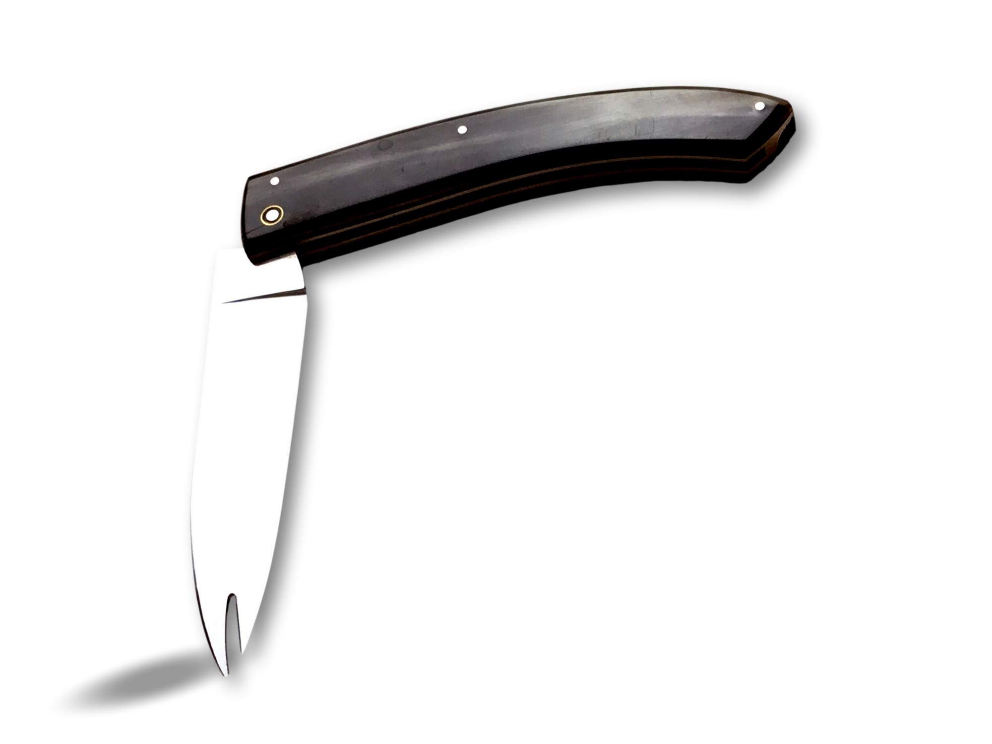 KIBROS Couteau pliant fromage saucisson haut de gamme pointe fourche noir