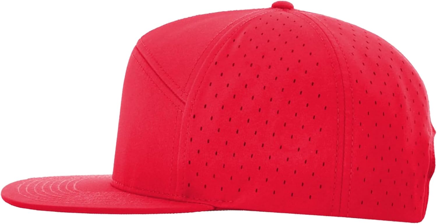 Custom Baseball Cap, Embroidered 7 Panel Flat Bill Hat, Add Your Logo or Text, Adjustable Snapback Water-Resistant