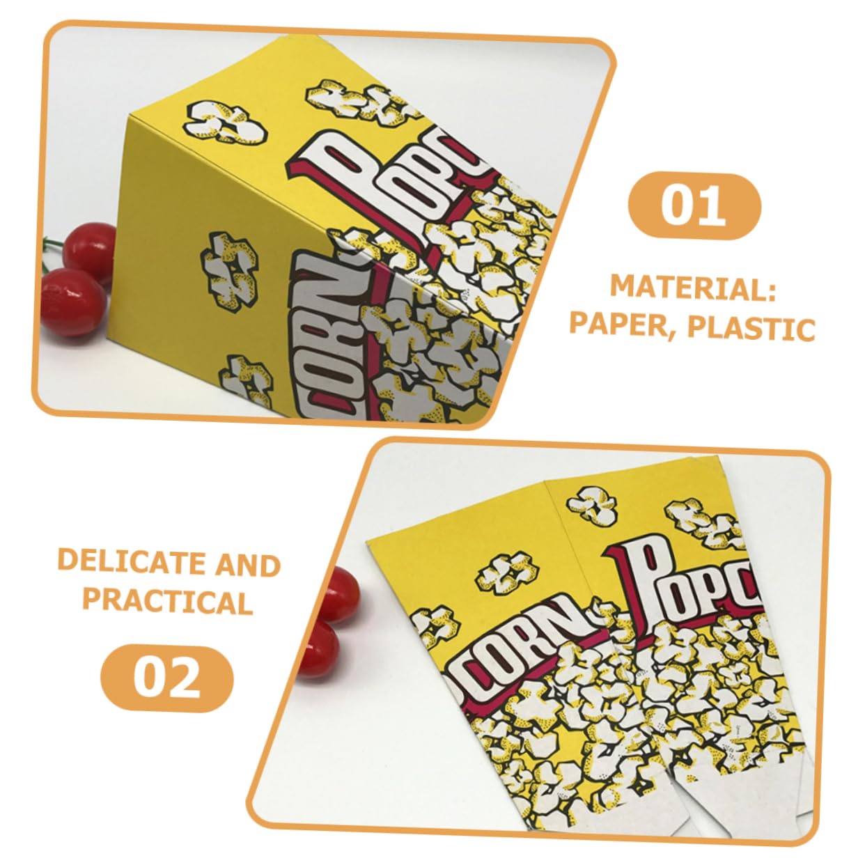 OATIPHO Popcorn Carton Party Snack Container 100pcs Popcorn Night Supplies Carnival Party Supplies