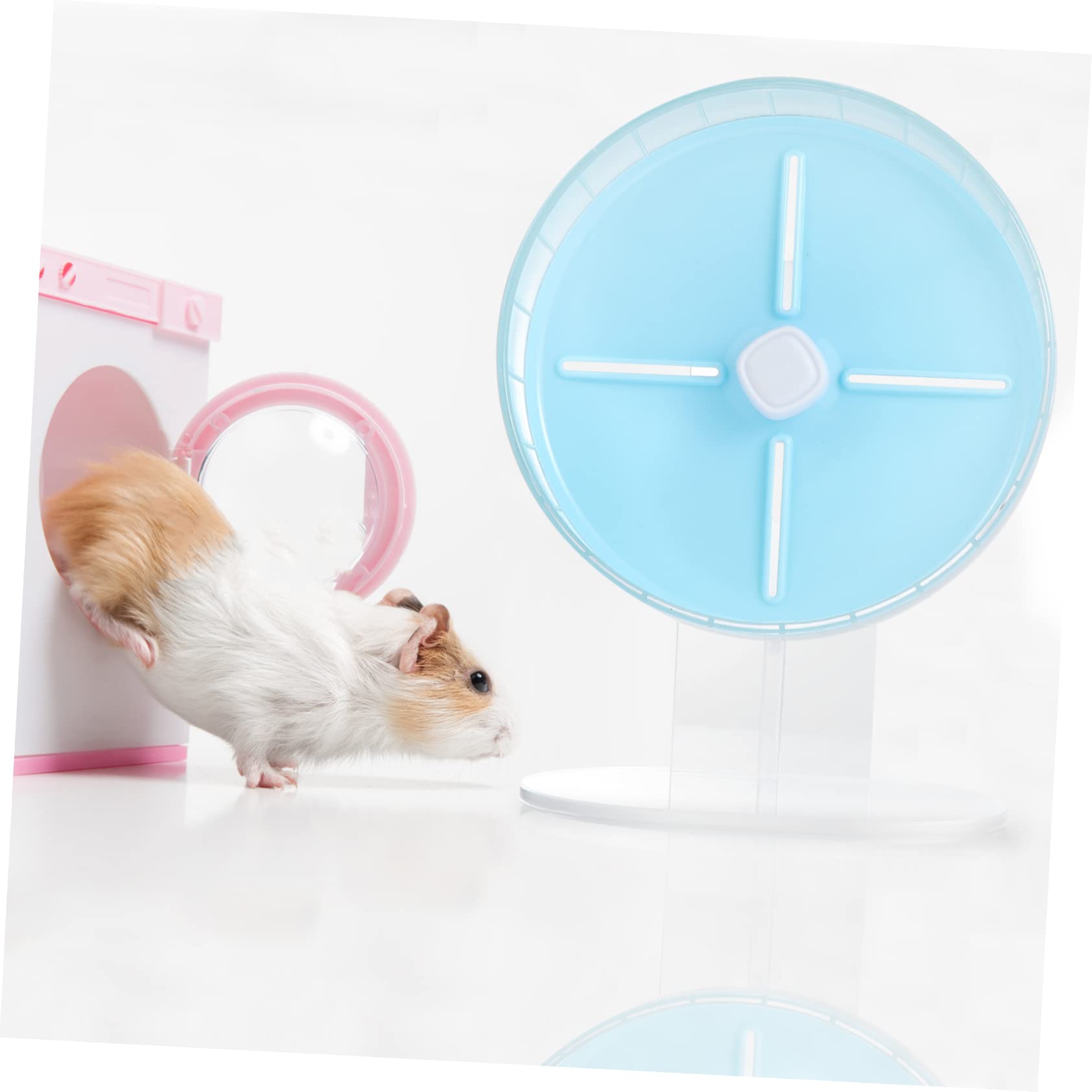 UKCOCO Roulette de Course Silencieuse pour Hamster avec Base Antidérapante pour Petits Animaux comme Gerbille et Souris Roue de Sport Bleu