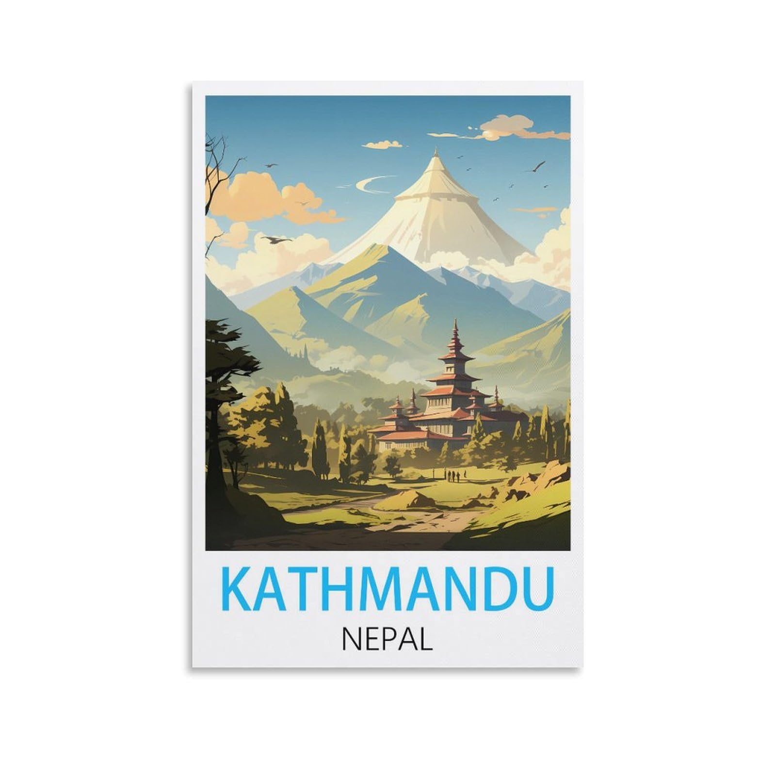 Metal Tin Sign,Kathmandu Nepal,Vintage Plaques Poster Plaque Decor Retro Posters Gallery Wall Art Print 30x30cm