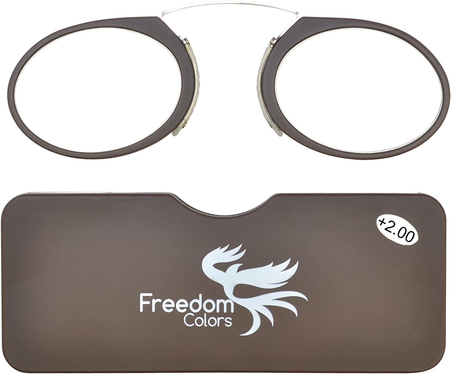 MINI READING GLASSES | RUBBER PINCE NEZ UNISEX STYLE | ULTRA SLIM READING GLASSES (+2.75 Lens Strength)