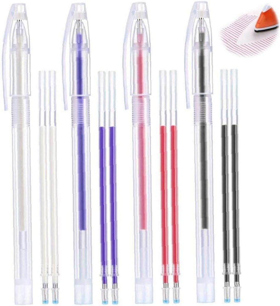 Heat Erasable Fabric Pens, 16 Pcs Fabric Marking Pens Sewing Marker Pen