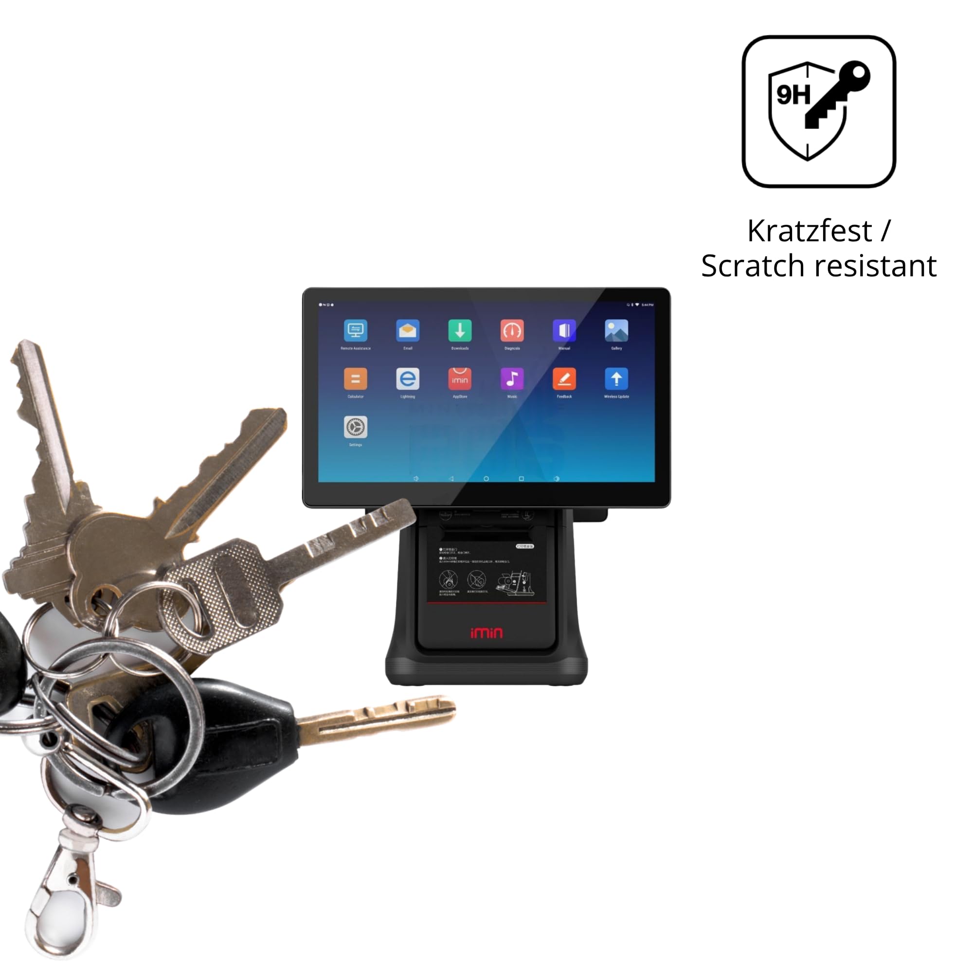 dipos 2x Protector de Pantalla 9H claro para IMIN D4 / Pro D4-503 D4-505