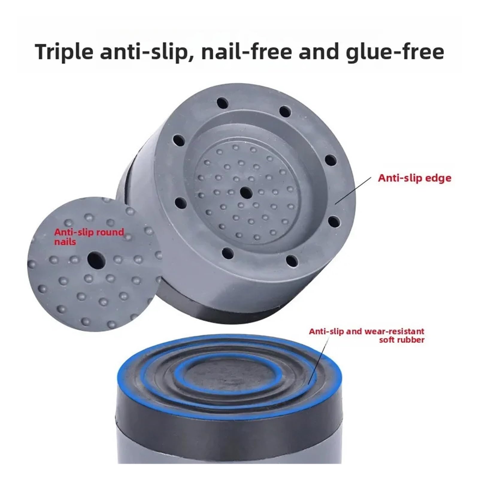 Almohadillas Niveladoras Antivibración, Amortiguadores Antideslizantes For Lavadora Secadora(8.5cm)
