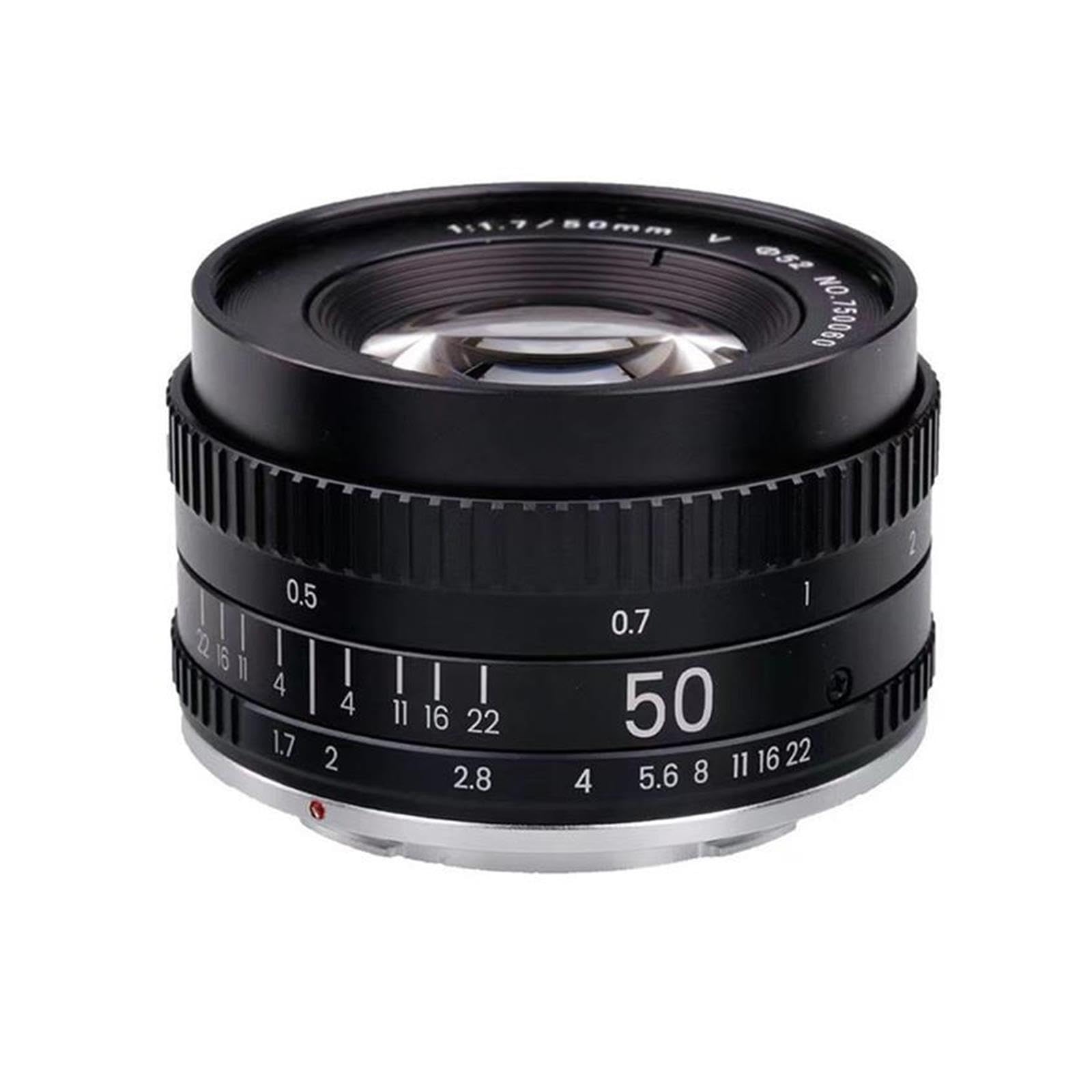 Compatibile con obiettivi Canon, Nikon, 50 mm F1.7 Prime | Obiettivo primario full frame da 50 mm F1.7, messa a fuoco manuale, struttura in metallo(1SET_EF)